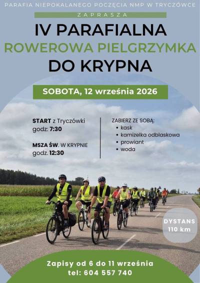 Zapraszam na pielgrzymkę rowerową